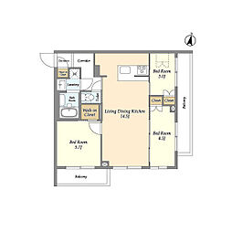 アジールコート練馬中村橋 1階3LDKの間取り