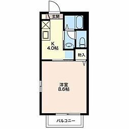 シャーメゾン　杉山 2階1Kの間取り