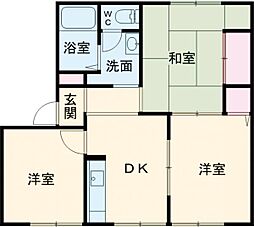 優コーポII 101 1階3DKの間取り