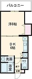 クレアージュ瀬戸越 2階1DKの間取り