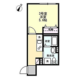 ベイルームグラシア海老名 1Kの間取図画像