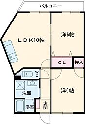 シャロムVol・1 2LDKの間取図画像