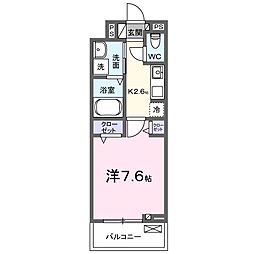 ヒカルサ 甲府住吉ノース 1Kの間取図画像