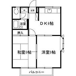 エステートピア築山二番館 2DKの間取図画像