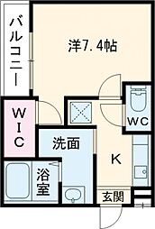 フジパレス西脇3番館 1Kの間取図画像