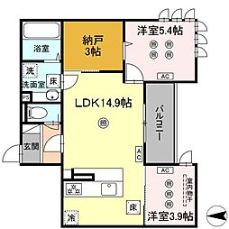 ラルゴ白山通り 1階2LDKの間取り