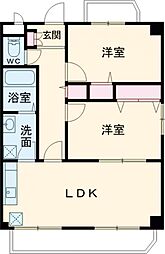 近江鉄道近江本線 ひこね芹川駅 徒歩23分の賃貸マンション 3階2LDKの間取り