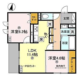 山陽電鉄本線 山陽須磨駅 徒歩5分の賃貸アパート 1階2LDKの間取り