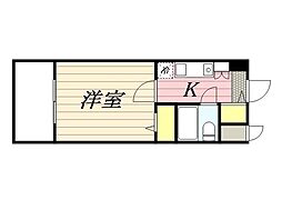 ラ・レジダンス・ド・シャルール 7階1Kの間取り