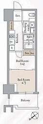 クロスレジデンス高田馬場 2Kの間取図画像