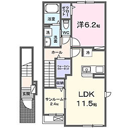 スクエアメゾン 1LDKの間取図画像