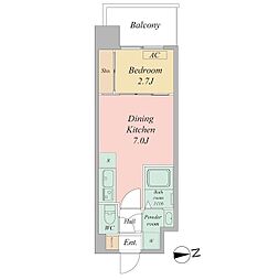 セレニテ新大阪エクラ 11階1DKの間取り