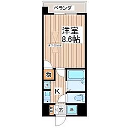 ルーメスト原町 401 4階1Kの間取り