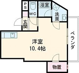 ウェルステイツ 3階ワンルームの間取り
