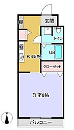 Ｇｌａｎｚ（グランツ） 2階1Kの間取り