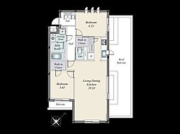 パークナード春日ヒルズ 5階2LDKの間取り