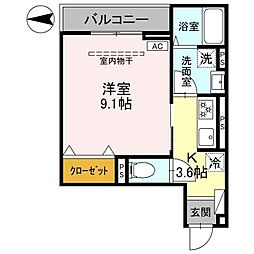 JR高崎線 高崎駅 徒歩5分の賃貸アパート 2階1Kの間取り
