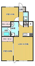 君の名を呼ぶ 1階2LDKの間取り