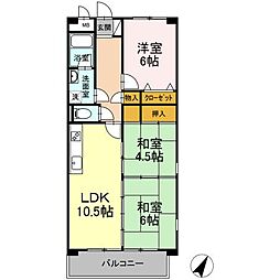フロンティア・ウィン 3階3LDKの間取り