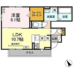 Clivia（クリビア） 1階1LDKの間取り