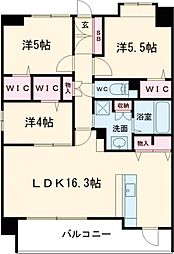 LIBTH菊陽 3階3LDKの間取り