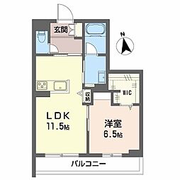 グローブガーデン 3階1LDKの間取り