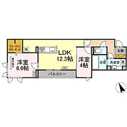 つくばエクスプレス 万博記念公園駅 徒歩24分の賃貸アパート 3階2LDKの間取り