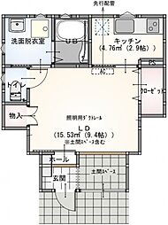 s.a.box寺家Ｂ棟 1階ワンルームの間取り
