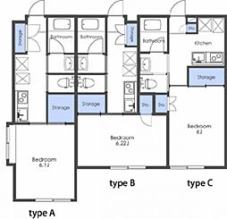 HOPE 2階1Kの間取り