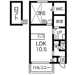 日光ビル 1LDKの間取図画像