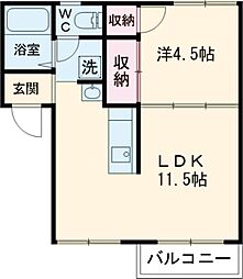 アトウレ小林 1LDKの間取図画像