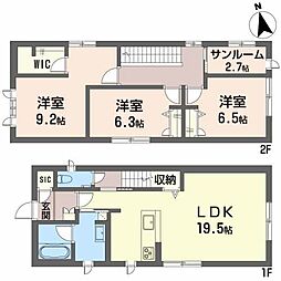 秋吉戸建シャーメゾン 2階3LDKの間取り