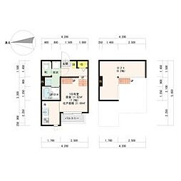 Zen Garden Apartment - Sakae 1階1Kの間取り
