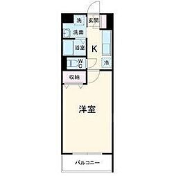 フィオレティーナ四日市 2階1Kの間取り