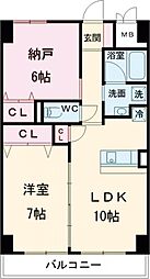 アルペンローゼ 1階1SLDKの間取り