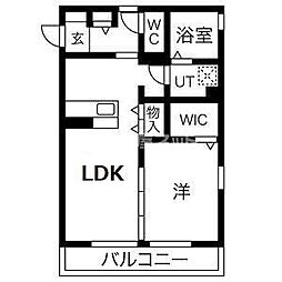 ハレアカラ 1階1LDKの間取り