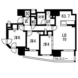 ブランズ新札幌 15階3LDKの間取り