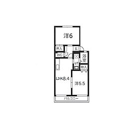 ステラK 2階2LDKの間取り