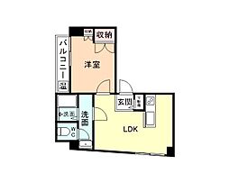 プラドール荒町 3階1LDKの間取り