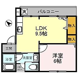 京阪石山坂本線 びわ湖浜大津駅 徒歩4分の賃貸マンション 2階1LDKの間取り