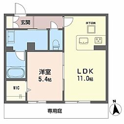ヴェルメゾン須屋 A0102 1階1LDKの間取り