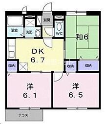 JR八高線 児玉駅 徒歩11分の賃貸アパート 1階3DKの間取り