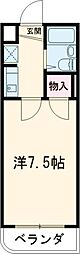 コンフォート楚原 4階1Kの間取り