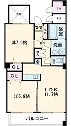 ラトナ東口ビル 5階2LDKの間取り