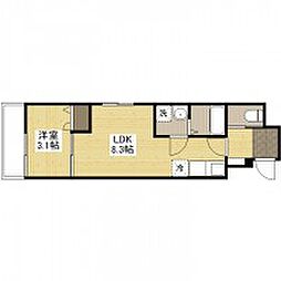 月光五日市壱番館 1階1LDKの間取り