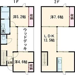熊本電気鉄道 熊本高専前駅 徒歩17分の賃貸アパート 1階3LDKの間取り
