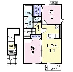 ミルフロールIVB 2階2LDKの間取り