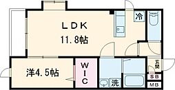 Ｇｒｏｗｔｈ　Ａｏｂａ 1階1LDKの間取り