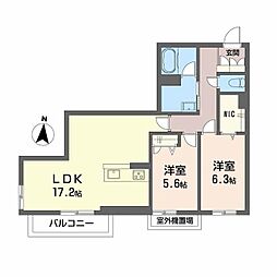 ＷｉｔｈＰｌｕｓ上熊本駅前 2階2LDKの間取り