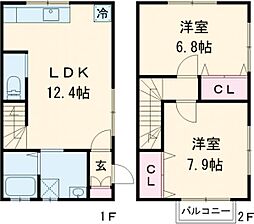 フェニックスハイツ大和 1階2LDKの間取り
